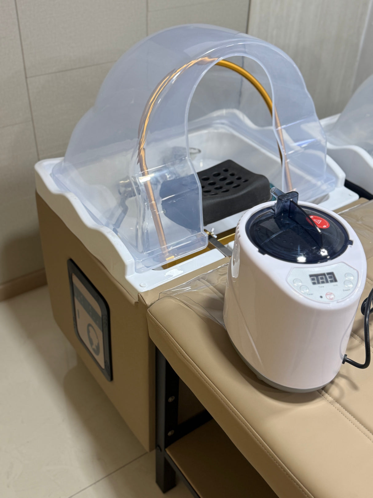 Lavacabeza de hidroterapia de acomplamiento con camilla nude