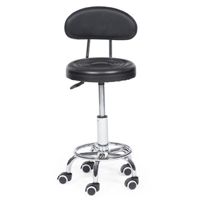 Taburete Con Respaldo silla de peluquería giratorio ajustable para peluquería y barbería - Impo Salon