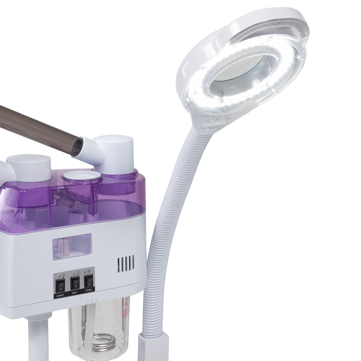 vaporizador pedestal ozono 3 en 1 brazo lampara ajustable