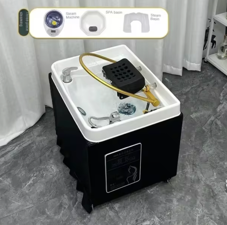 Lavacabeza de hidroterapia de acomplamiento con camilla