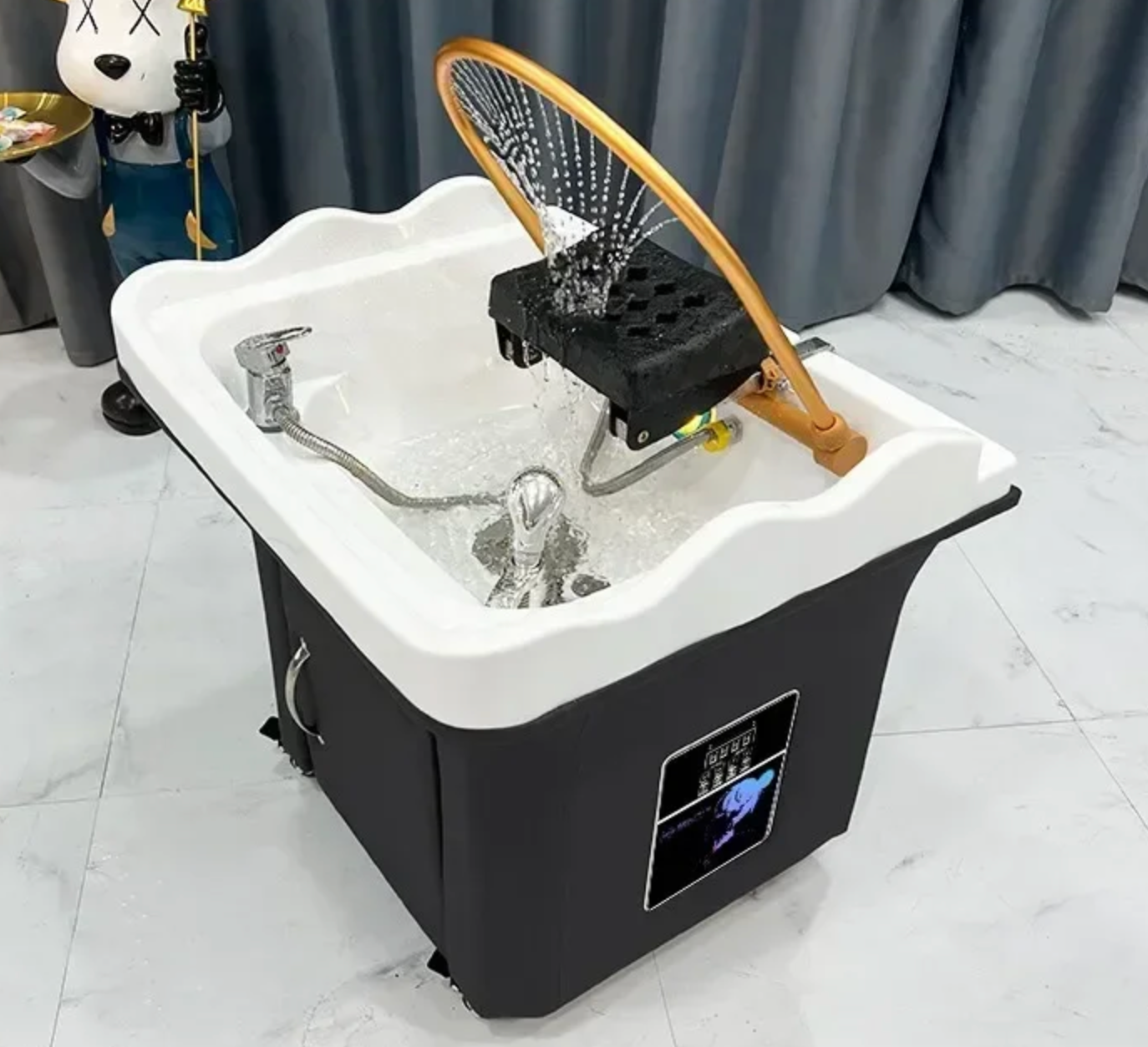 Lavacabeza de hidroterapia de acomplamiento con camilla