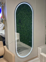 Espejo de arco doble con luz led blanca con orilla color cromado