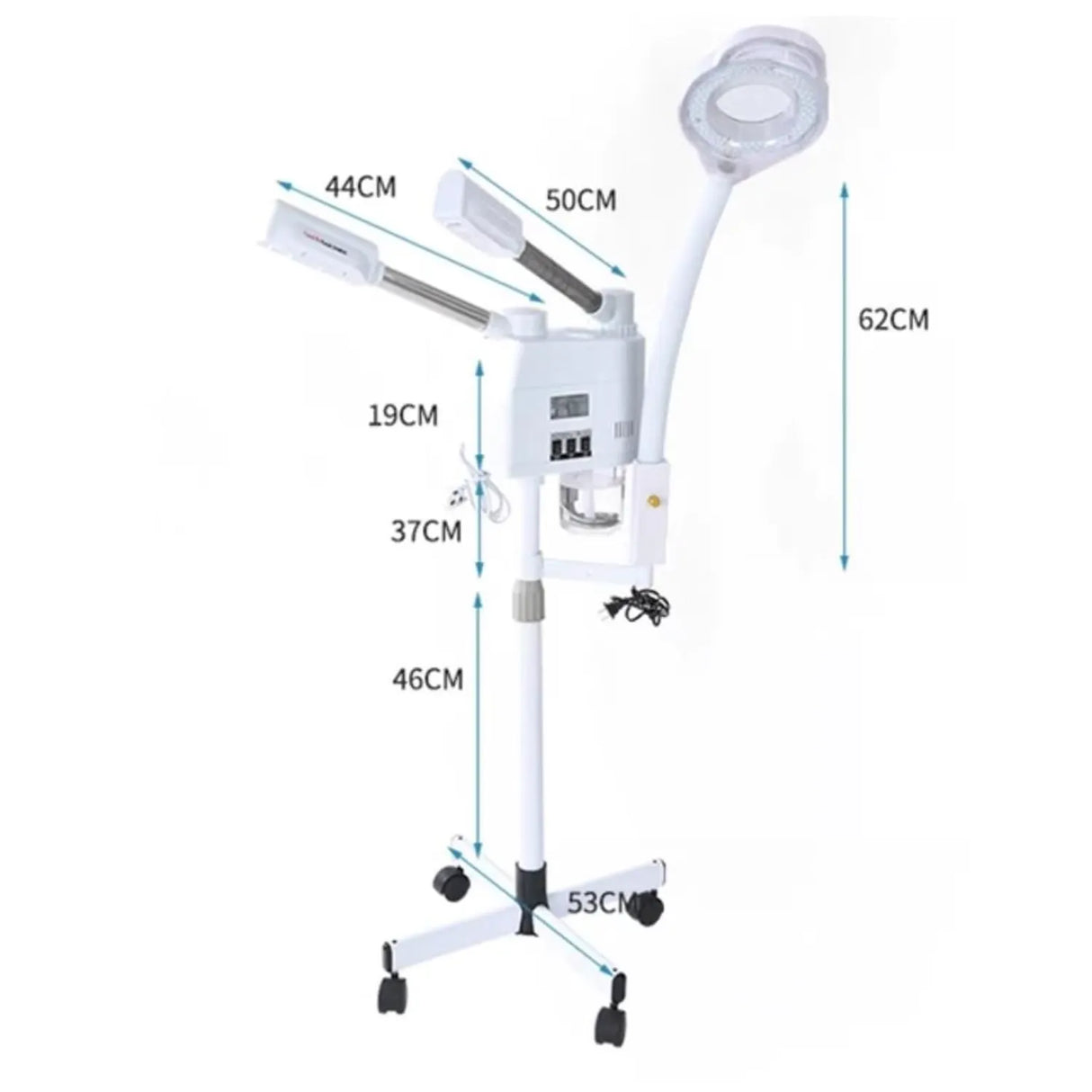 vaporizador pedestal ozono 3 en 1 brazo lampara ajustable